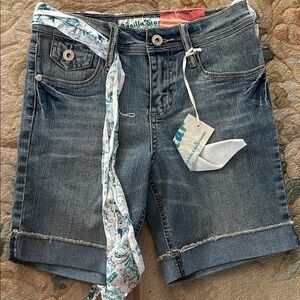 Vanilla Star Blue Jean Shorts with Cuffed Hems